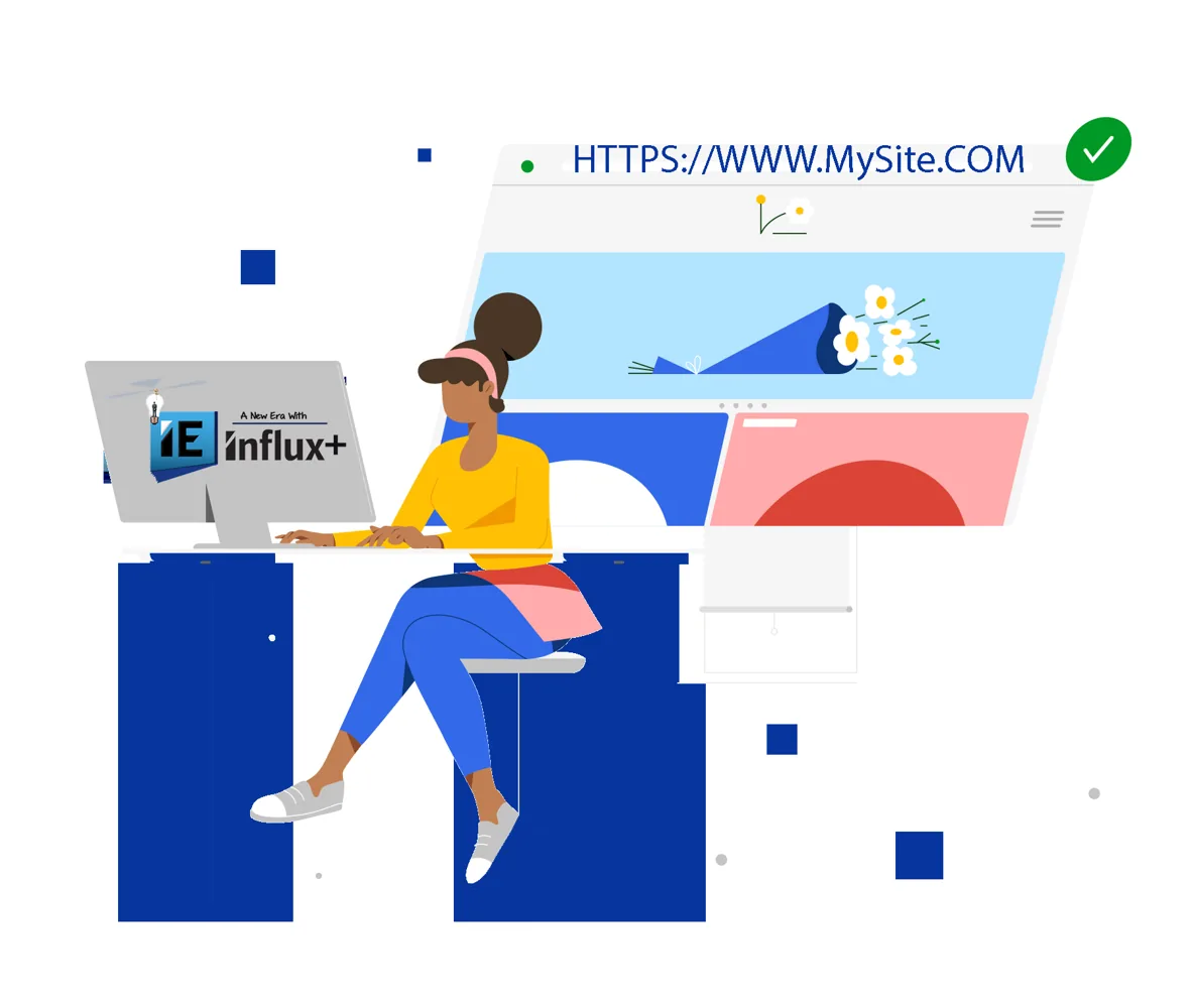 Influx custom domain setup connecting a business address to its website
