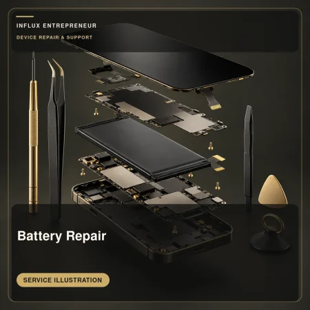 Service illustration for Battery Repair; no completed repair or result is shown.