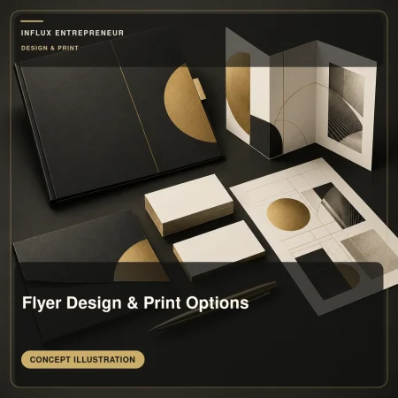 Illustrative cover for Flyer Design & Print Options, in the Design and print category.