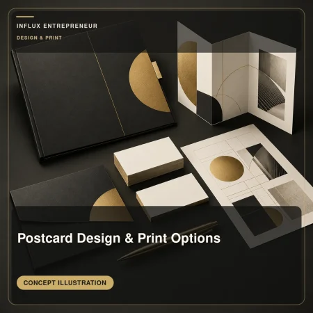 Illustrative cover for Postcard Design & Print Options, in the Design and print category.