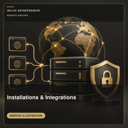 Illustrative cover for Installations & Integrations, in the Website hosting and setup category.
