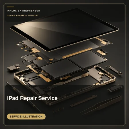 Service illustration for iPad Repair Service; no completed repair or result is shown.