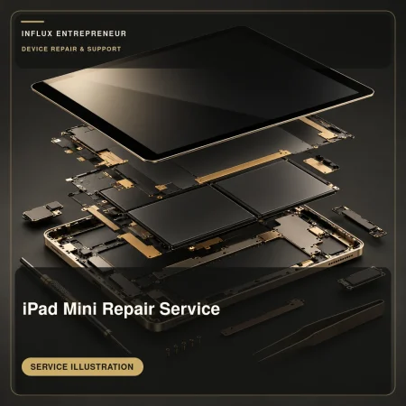 Service illustration for iPad Mini Repair Service; no completed repair or result is shown.