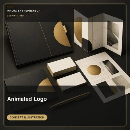 Illustrative cover for Animated Logo, in the Design and print category.