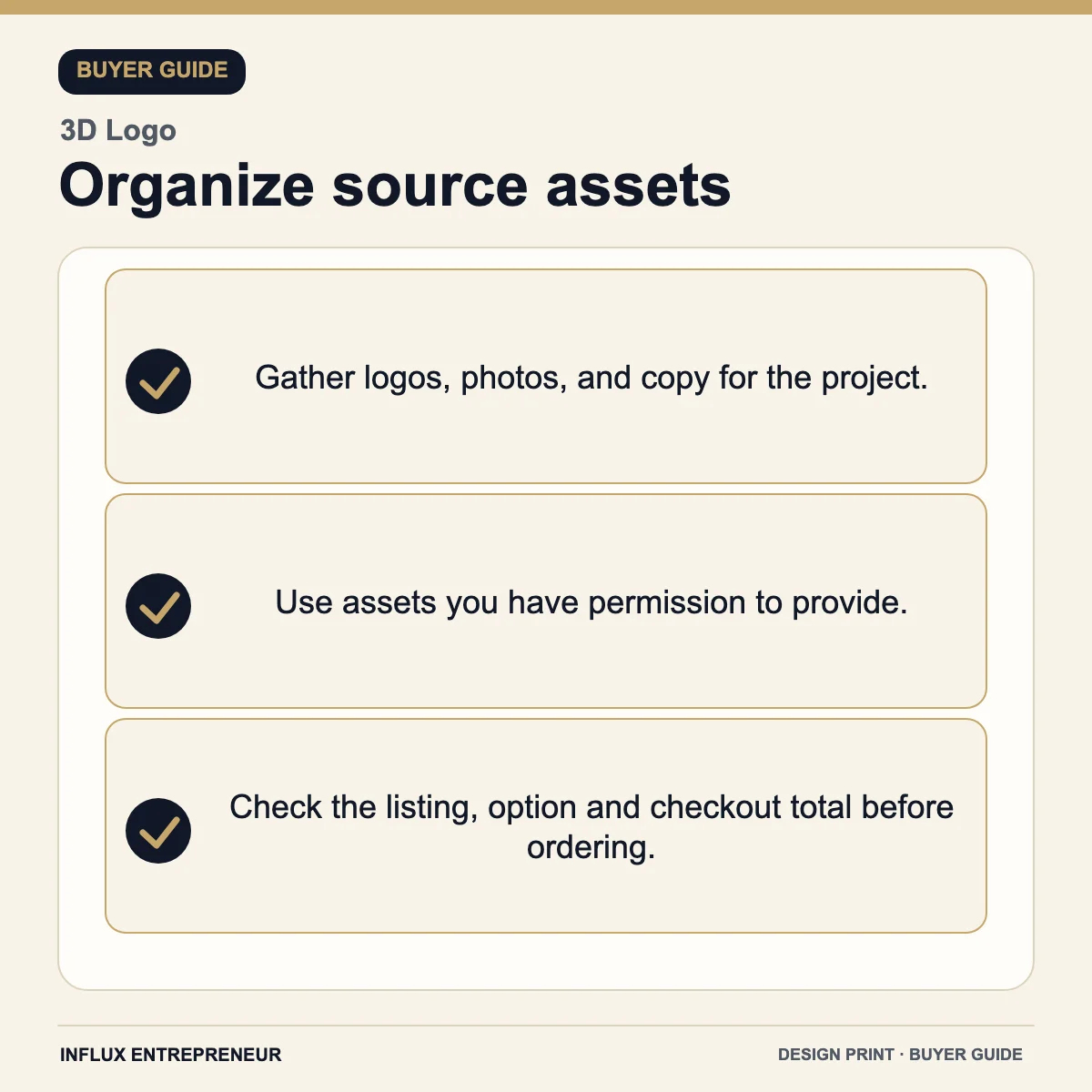 Design and print service infographic: Organize source assets