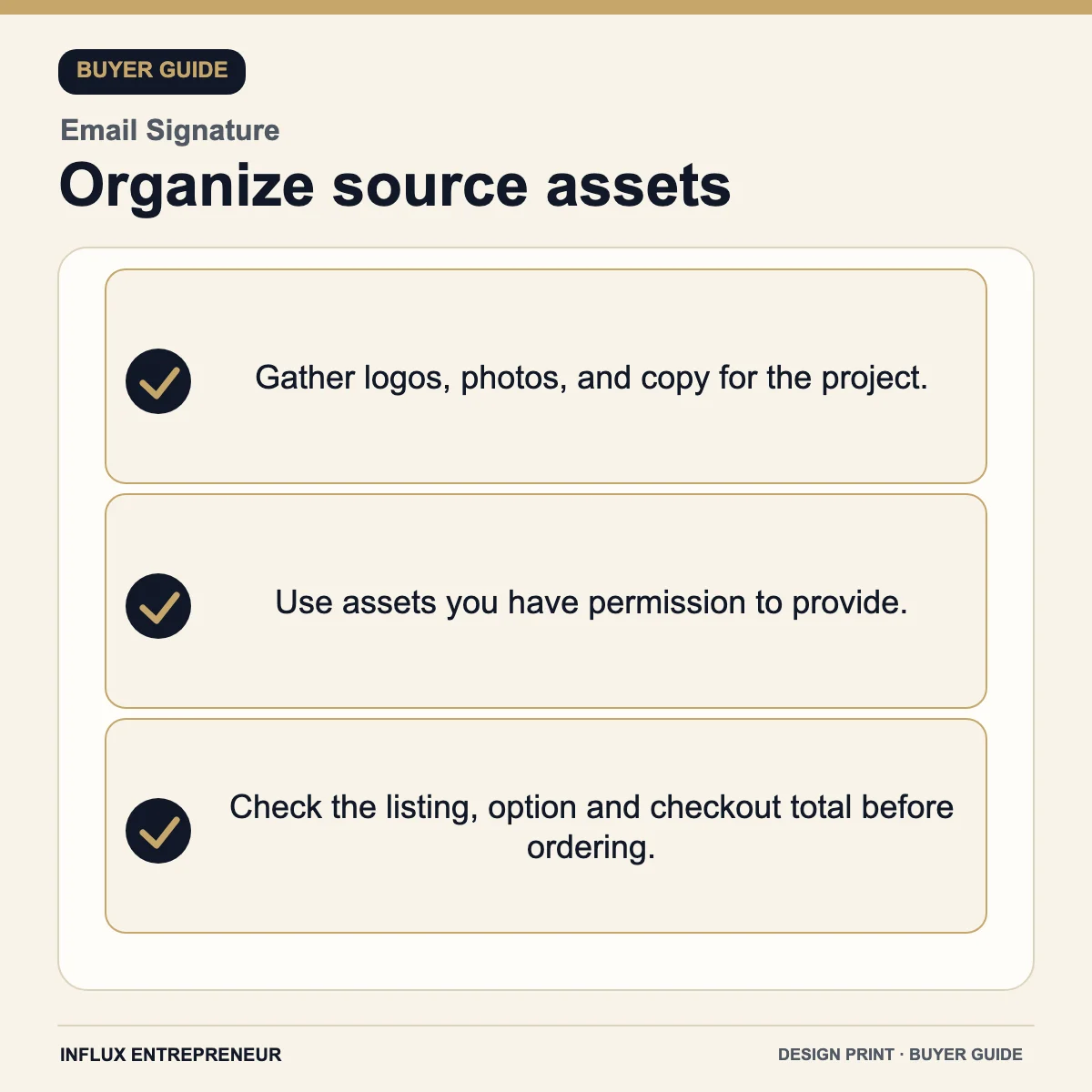 Design and print service infographic: Organize source assets