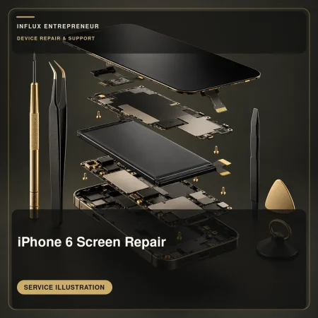 Service illustration for iPhone 6 Screen Repair; no completed repair or result is shown.