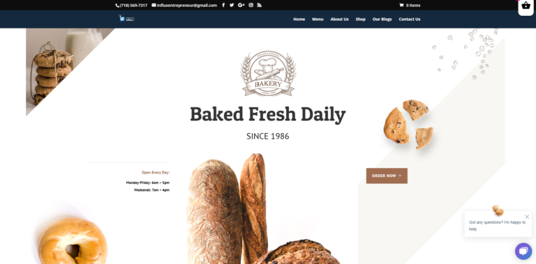 Bakery 101 template preview