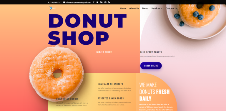 Donut Shop | Influx Plus template preview