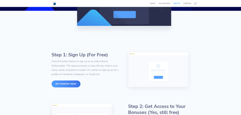 Influx Brand Ambassadors template preview