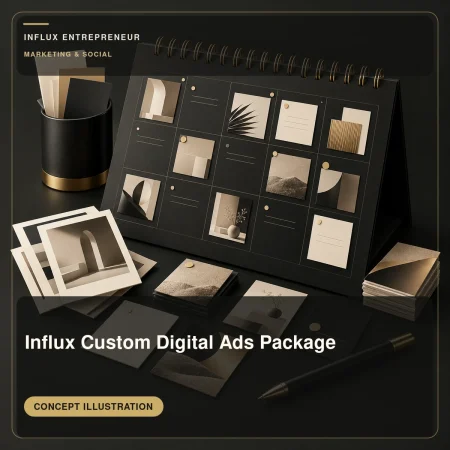 Illustrative cover for Influx Custom Digital Ads Package, in the Marketing and content category.