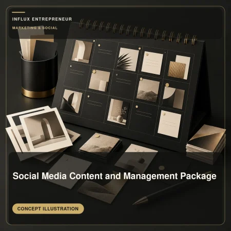 Illustrative cover for Social Media Content and Management Package, in the Marketing and content category.