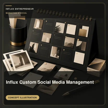 Illustrative cover for Influx Custom Social Media Management, in the Marketing and content category.