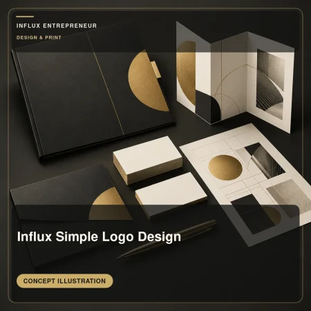 Illustrative cover for Influx Simple Logo Design, in the Design and print category.