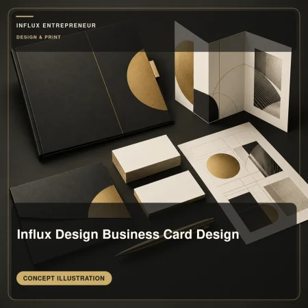 Illustrative cover for Influx Design Business Card Design, in the Design and print category.